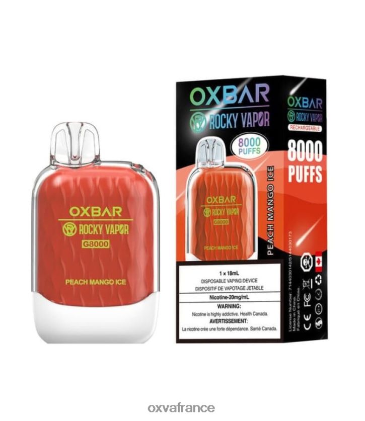 OXVA Cigarette Électronique - 6HT0Z39 glace à la pêche et à la mangue OXVA OXBAR G8000
