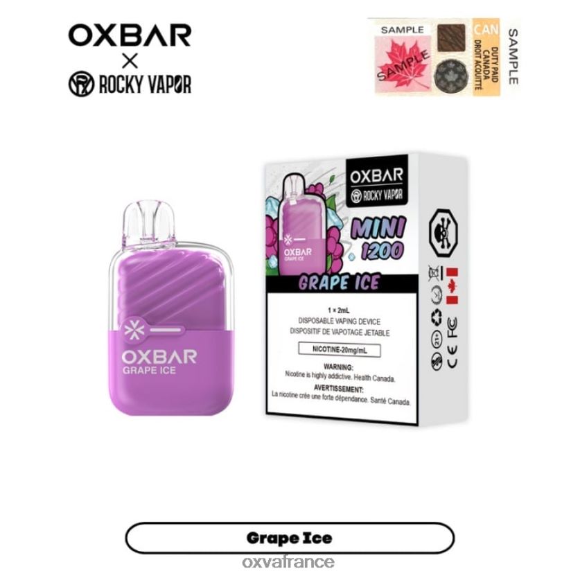OXVA Vape Sale - 6HT0Z22 glace aux raisins OXVA OXBAR MINI 1200