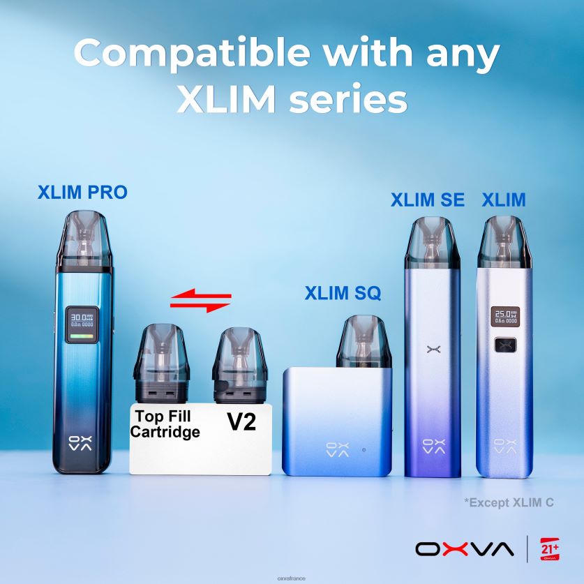 OXVA Paris - 6HT0Z83 gris OXVA XLIM V3 remplissage supérieur de la cartouche